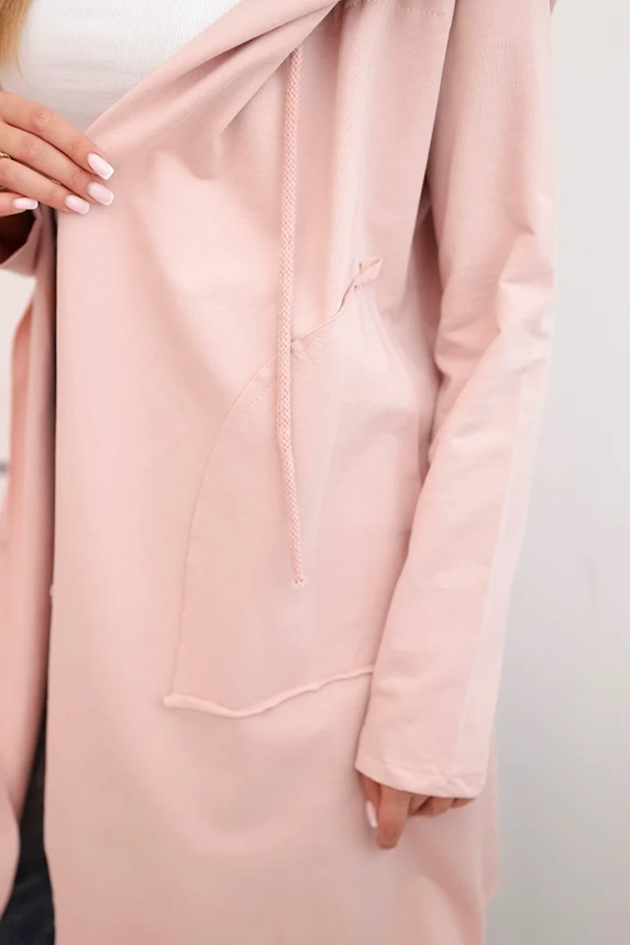 Cape with a loose hood dark powdered pink