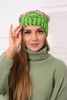 Cap with fleece Dolores K303 light green+dark pink+blue