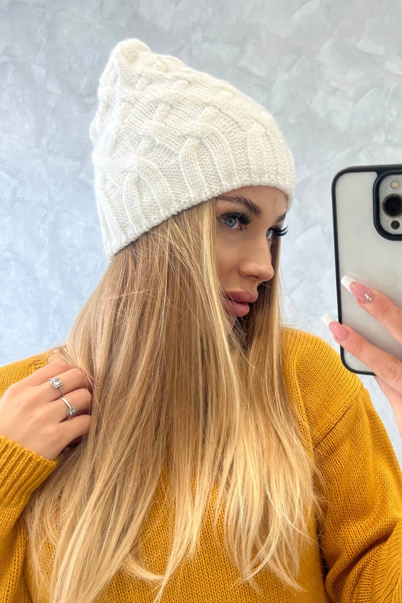 Fleecová čepice Agnes K239 bílá