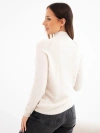 Women's sweater with a mock neck and long sleeves beige