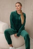 Velour set kangaroo sweatshirt + pants green