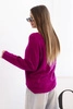 Women's sweater made of viscose with long sleeves and a round neckline dark purple