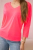 V-neck blouse pink neon
