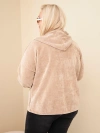 Women’s Plus Size corduroy hoodie sweatshirt with a zipper oversized camel