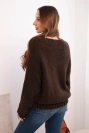 Damenpullover mit Wollanteil und V-Ausschnitt braun