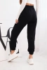 Women's cotton pants with an elastic waistband black