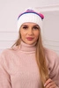Women's cap Kinga K297 white + cornflower + light pink