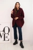 Women's insulated hoodie with an asymmetrical zipper burgundy