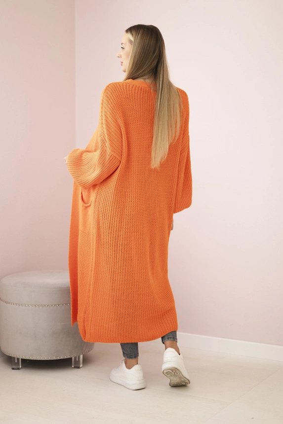 Sweater long cardigan orange
