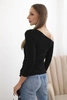 Women's blouse with one shoulder made of viscose with 3/4 sleeve black