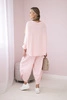 Cotton sweatshirt pants set powder pink