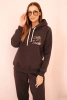 Women's cotton thermal set with print brown