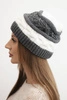 Women's winter wool hat with decorative pattern K446 graphite + white