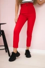 Rote Bundfaltenhose