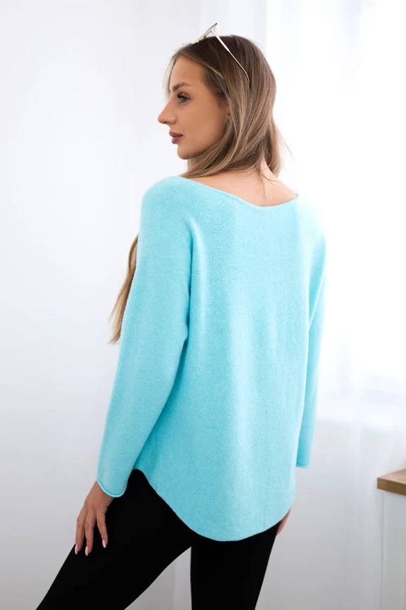 Įgulos kaklo megztinis mėta