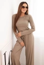 Damen-Set aus Viskose mit Bluse und weiten Hosen fango