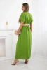 Long dress with a decorative belt olive
