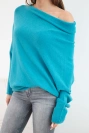 Women's asymmetrical batwing viscose sweater marine