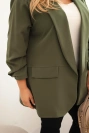 Moteriška elegantiška Plus Size švarkas khaki