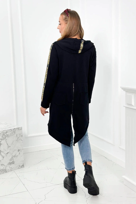 Sweatshirt with zip at the back black