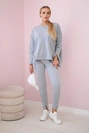 Set mit grauer Bluse in Übergröße