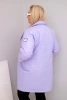 Plus Size women's quilted jacket with decorative buttons and collar light purple