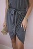 Tied dress with an envelope-like bottom