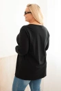 Dámska blúzka Plus Size s lodičkovým výstrihom čierna