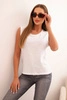 Women's sleeveless cotton blouse in a classic cut white