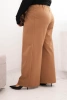 Spodnie damskie Plus Size z szerokimi nogawkami i plisowaniem camelowe