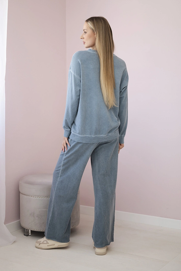 Cotton set Angel sweatshirt + pants denim