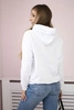Women's sweatshirt with a zipper on the hood white