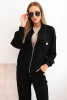 Damen-Set aus Viskose mit offener Jacke und Hose schwarz