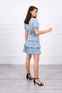 Stretch-Denim-Kleid mit Reißverschlussausschnitt S/M-L/XL