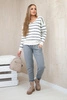 Pullover-Set Gestreiftes Sweatshirt + Hose grau