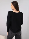 Women's sweater made of viscose with long sleeves and a round neckline black