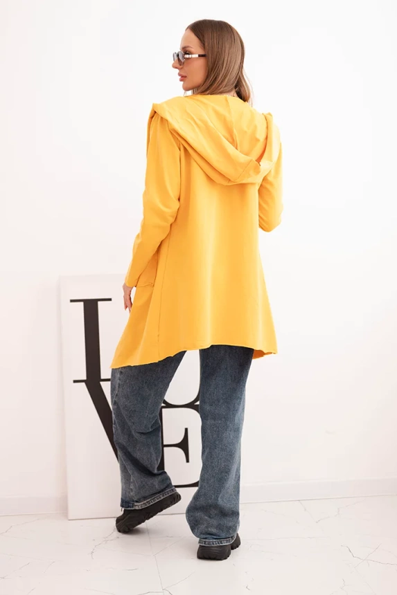 Cape with a loose hood mustard