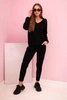 Women's cotton tracksuit set with a hood and print black