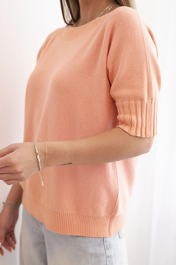 Women's short-sleeve viscose sweater apricot