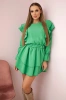 Dress with vertical flounces light green