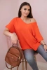 V-neck sweater blouse orange