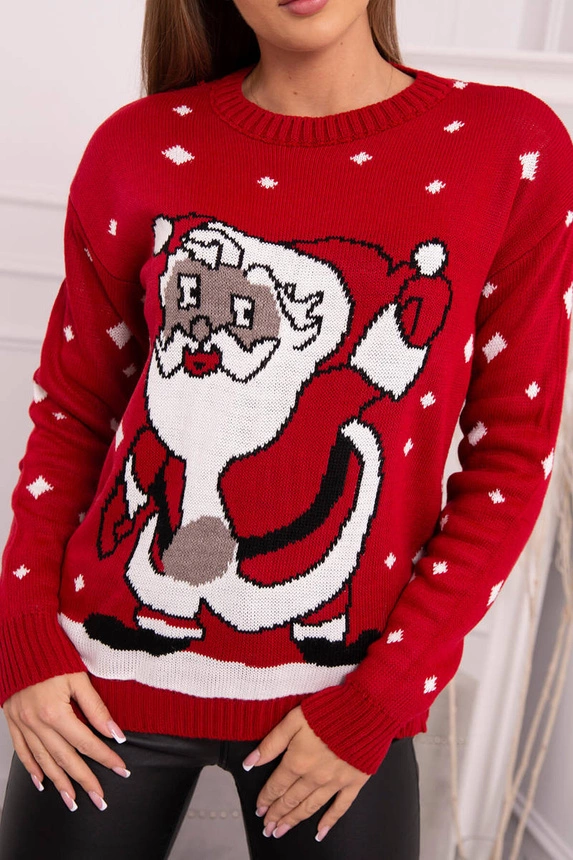 Sweater with Santa Claus red