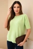 Women's short-sleeve viscose sweater pistachio