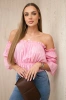 Off-the-shoulder blouse light pink