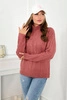 Sweater with turtleneck dark pink