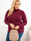 Dámský svetr Plus Size z viskózy s rolákem švestkový