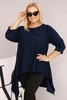 Damen Tunika Plus Size aus Baumwolle mit asymmetrischem Schnitt blau