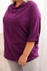 Damenbluse Plus Size aus Baumwolle mit lockerer Passform und Wasserfallausschnitt dunkel lila