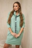 Dress with tie dark mint