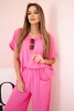 Set aus Viskose Bluse + Hose rosa